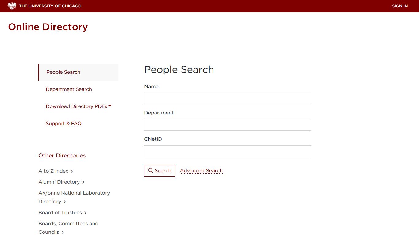 People Search | Online Directory | The University of Chicago